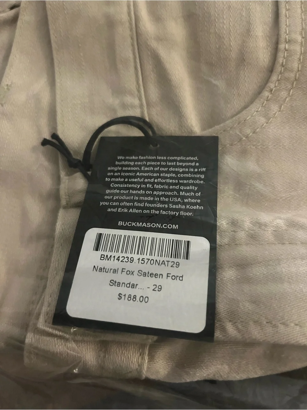 Buck Mason Men's size 29